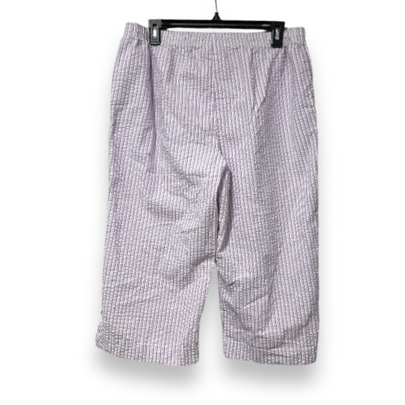 Vintage Purple White Seersucker Embroidered Set Top & Pants Set Size 14 Spring - Picture 5 of 16